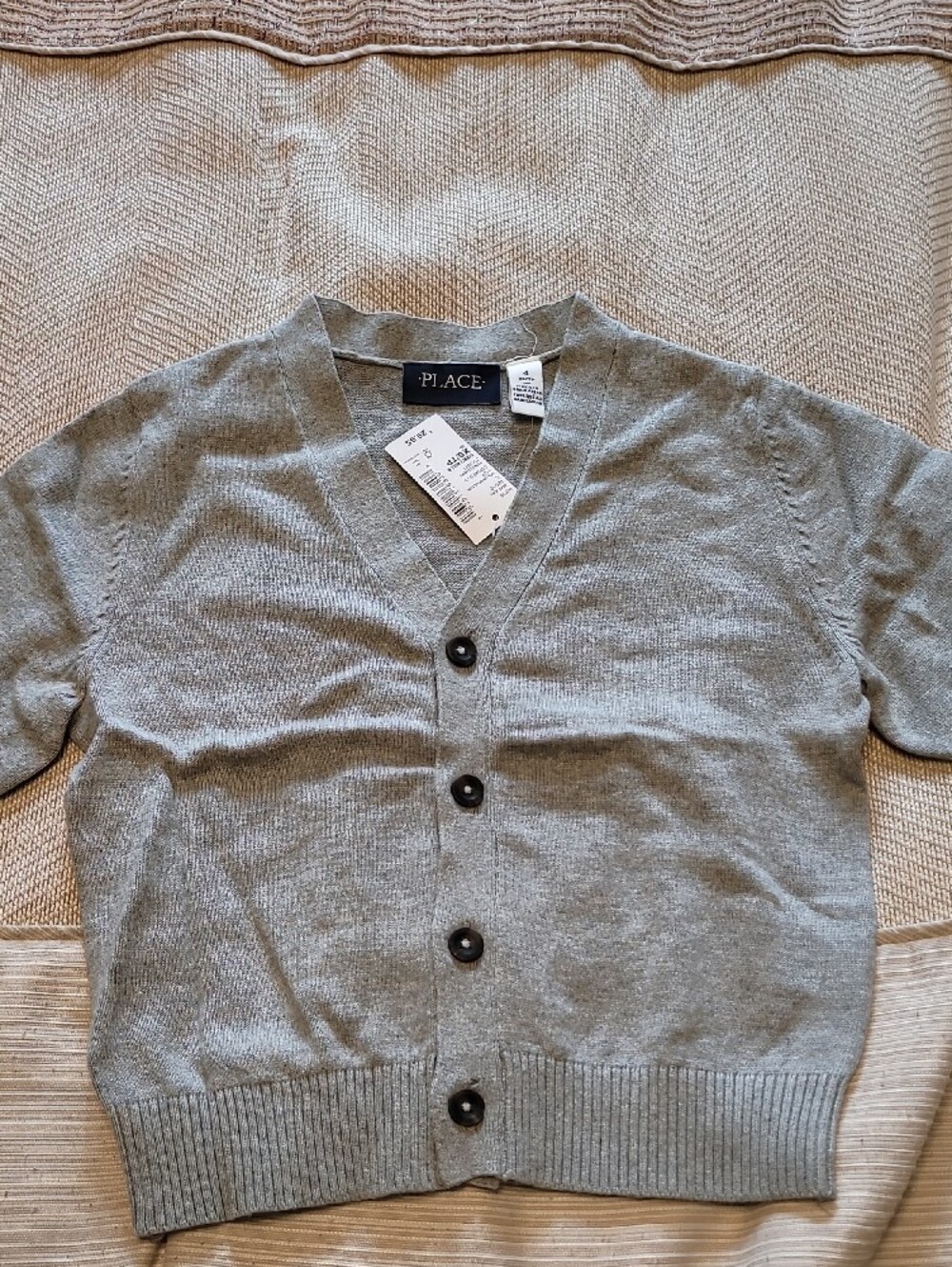 The Children's Place XS(4) Kids V Neck Cardogan Smoke Gray